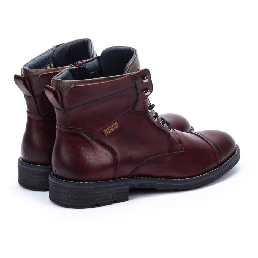 Men's Pikolinos YORK Ankle Boots Dark Red | NZ J02Q573